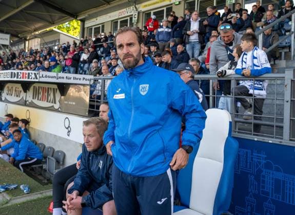 Soccer, Men, Season 2024 2025, Regionalliga Nordost 32 Matchday postponed , SV Babelsberg 03 FC Carl Zeiss Jena, Coach Ronny Ermel SV Babelsberg 03 , 06 05 2025, Copyright: xMatthiasxKochx