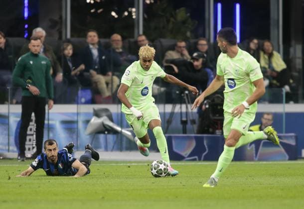 Lamine Yamal of FC Barcelona, Barca during the Uefa Champions League 2024 45, semi-final second leg, football match between FC Inter and FC Barcelona on 06 Maj 2025 at San Siro Stadium, Milan, Italy. Photo Nderim Kaceli  Copyright: xNderimxKaceli IPAxSportx xipa-agency.netx xx IPA_57344914 IPA_Agency_IPA57344914