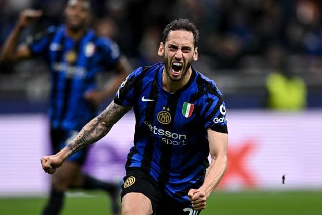 Db Milano 06 05 2025 - Champions League Inter-Barcellona foto Daniele Buffa Image nella foto: esultanza gol Hakan Calhanoglu 