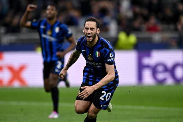 Db Milano 06 05 2025 - Champions League Inter-Barcellona foto Daniele Buffa Image nella foto: esultanza gol Hakan Calhanoglu 