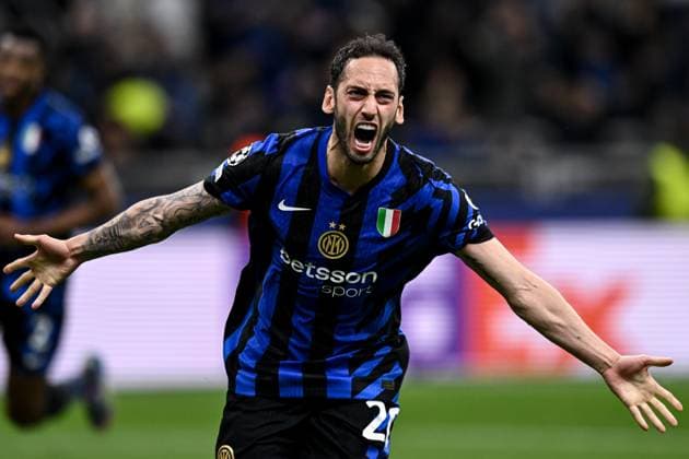 Db Milano 06 05 2025 - Champions League Inter-Barcellona foto Daniele Buffa Image nella foto: esultanza gol Hakan Calhanoglu 