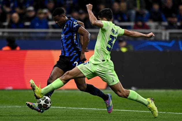 Db Milano 06 05 2025 - Champions League Inter-Barcellona foto Daniele Buffa Image nella foto: Denzel Dumfries-Gerard Martin 