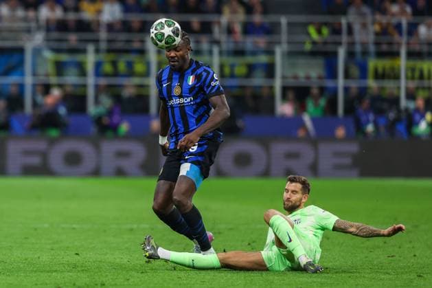 FC Internazionale vs FC Barcelona UEFA Champions League 2024 25 Semi Final 2nd leg 06 05 2025 Marcus Thuram of FC Internazionale seen in action during UEFA Champions League 2024 25 Semi Final 2nd leg football match between FC Internazionale and FC Barcelona at San Siro Stadium Copyright: xBEAUTIFULxSPORTS Carabellix