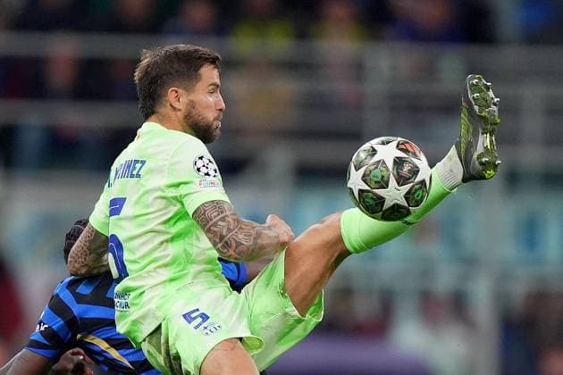 BarcelonaÕs Inigo Martinez during the Uefa Champions League soccer match between Inter and Barcelona at San Siro Stadium in Milan , North Italy - Tuesday May 06, 2025 . - Soccer  Copyright: xSpada LaPressex
