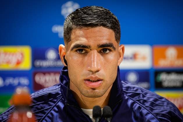 May 6, 2025, Poissy, France, France: Achraf HAKIMI of PSG during a Paris Saint-Germain press conference, PK, Pressekonferenz at Campus PSG on May 06, 2025 in Poissy near Paris, France. Poissy France - ZUMAm308 20250506_zsp_m308_002 Copyright: xMatthieuxMirvillex