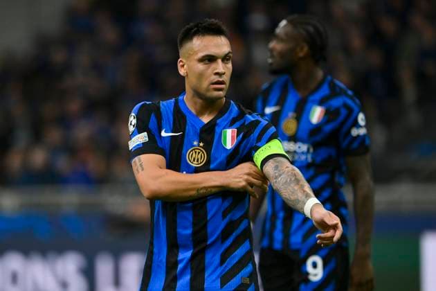 6th May 2025; Giuseppe Meazza, Milan, Italy; Champions League Semi Final, 2nd Leg Football, Inter Milan versus Barcelona FC; Lautaro Mart& xed;nez of FC Internazionale reacts  ActionPlus12783393 StefanoxGuidi