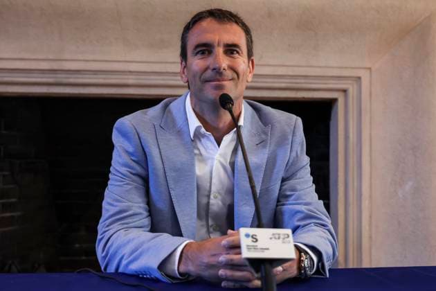 May 7, 2025, Barcelona, Barcelona, Spain: Tommy Robredo attends his press conference, PK, Pressekonferenz during the Presentation as the New Sports Director of the Barcelona Open Banc Sabadell - Conde Godo at the Real Club De Tenis Barcelona - 1899 on May 07, 2025 in Barcelona, Spain. Barcelona Spain - ZUMAa181 20250507_zaa_a181_057 Copyright: xJavierxBorregox