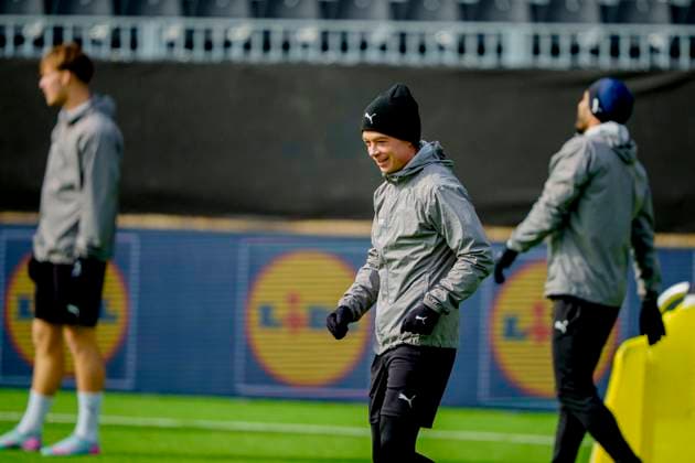 Training for the European League semi-final Bodo 20250507 Patrick Berg at Bodo Glimts training session on the day of the European League semi-final against Tottenham at Aspmyra Stadium Photo Stian Lysberg Solum NTB Bodo Norge EDITORIAL USE ONLY RESTRICTED USE FOR BETTING COMPANIES  Copyright: xx