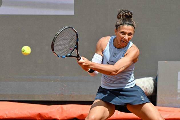 7th May 2025; Foro Italico, Rome, Italy: ATP, Tennis Herren 1000 Tennis Masters Rome, Day 1; Sara Errani (ITA) in action during the match Rome italy Italy ITALY  Copyright: xR4924_italyphotopressx
