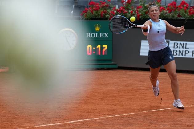 Sara Errani (ITA) during the 2th round against Naomi Osaka (JPN) of the WTA, Tennis Damen Master 1000 Internazionali BNL d™Italia tournament at Foro Italico on May 07, 2025 (Alfredo Falcone LaPresse)  Copyright: xAlfredoxFalcone LaPressex