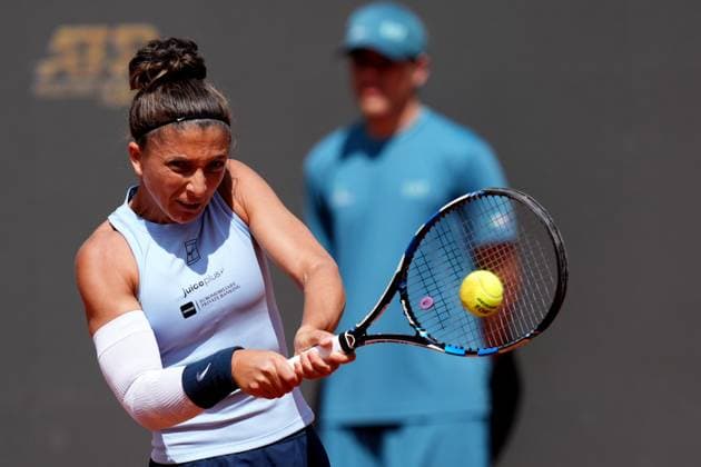 Sara Errani (ITA) during the 2th round against Naomi Osaka (JPN) of the WTA, Tennis Damen Master 1000 Internazionali BNL d™Italia tournament at Foro Italico on May 07, 2025 (Alfredo Falcone LaPresse)  Copyright: xAlfredoxFalcone LaPressex