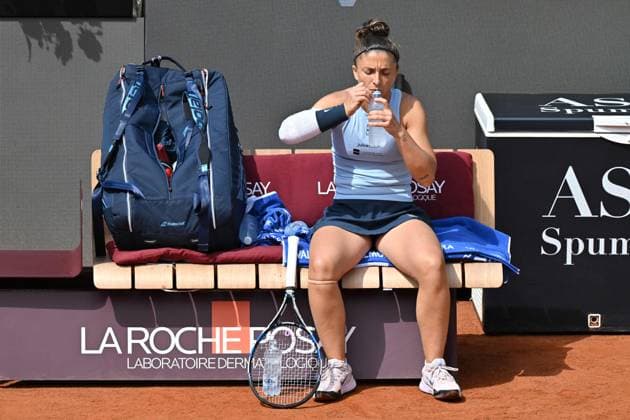 7th May 2025; Foro Italico, Rome, Italy: ATP, Tennis Herren 1000 Tennis Masters Rome, Day 1; Sara Errani (ITA) in action during the match Rome italy Italy ITALY  Copyright: xR4924_italyphotopressx