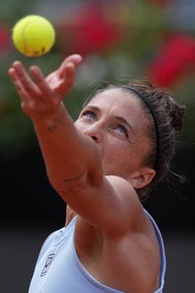 Sara Errani (ITA) during the 2th round against Naomi Osaka (JPN) of the WTA, Tennis Damen Master 1000 Internazionali BNL d™Italia tournament at Foro Italico on May 07, 2025 (Alfredo Falcone LaPresse)  Copyright: xAlfredoxFalcone LaPressex
