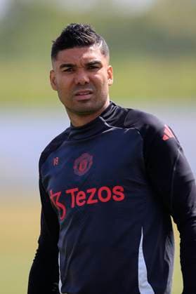 Manchester United, ManU 07 05 2025. Training Casemiro (18) of Manchester United during the Europa League training session for Manchester United at Carrington, Manchester, United Kingdom on 7 May 2025. Manchester Carrington United Kingdom Editorial use only , Copyright: xConorxMolloyx PSI-22029-0028