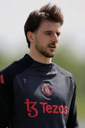 Manchester United, ManU 07 05 2025. Training Mason Mount (7) of Manchester United during the Europa League training session for Manchester United at Carrington, Manchester, United Kingdom on 7 May 2025. Manchester Carrington United Kingdom Editorial use only , Copyright: xConorxMolloyx PSI-22029-0030