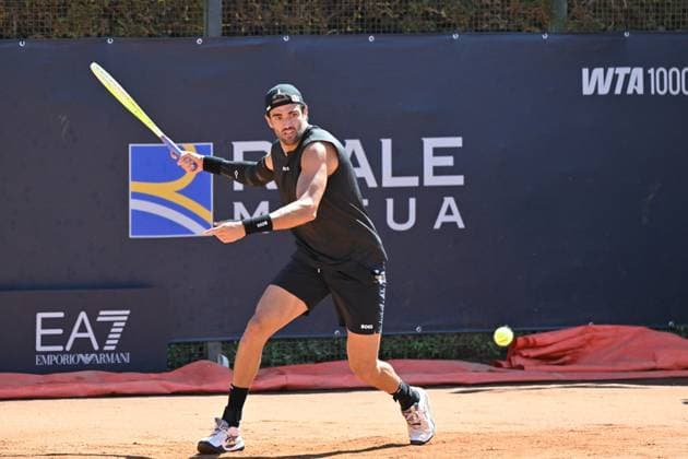 Foto IPP Roberto Ramaccia Roma 7 5 2025 Tennis Internazionali Bnl d’Italia 2025 Nella foto Matteo Berrettini (ITA) durante allenamento agli Internazionali di Tennis di Roma Italy Photo Press - World Copyright Roma italy Italia ITALY  Copyright: xR4924_italyphotopressx