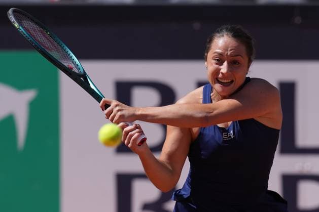 Elisabetta Cocciaretto (ITA) during the 2th round against Elina Avanesyan (ARM) of the WTA, Tennis Damen Master 1000 Internazionali BNL d™Italia tournament at Foro Italico on May 07, 2025 (Alfredo Falcone LaPresse)  Copyright: xAlfredoxFalcone LaPressex