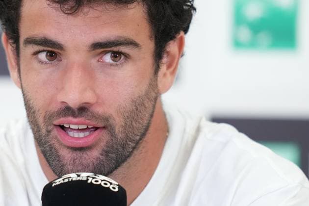 Italian tennis player Matteo Berrettini during the press conference, PK, Pressekonferenz for the International Tennis Tournament Italy Rome™s, Italy - Wednesday May 7, 2025 - tennis ( Photo by Alfredo Falcone LaPresse )  Copyright: xAlfredoxFalcone LaPressex