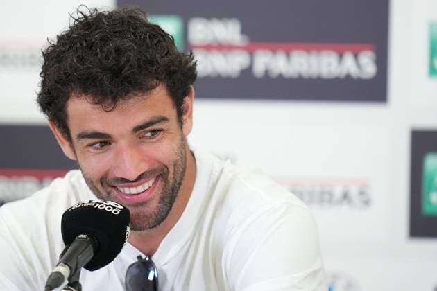 Italian tennis player Matteo Berrettini during the press conference, PK, Pressekonferenz for the International Tennis Tournament Italy Rome™s, Italy - Wednesday May 7, 2025 - tennis ( Photo by Alfredo Falcone LaPresse )  Copyright: xAlfredoxFalcone LaPressex