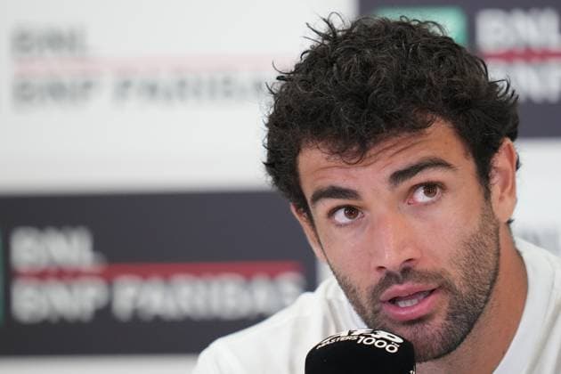 Italian tennis player Matteo Berrettini during the press conference, PK, Pressekonferenz for the International Tennis Tournament Italy Rome™s, Italy - Wednesday May 7, 2025 - tennis ( Photo by Alfredo Falcone LaPresse )  Copyright: xAlfredoxFalcone LaPressex