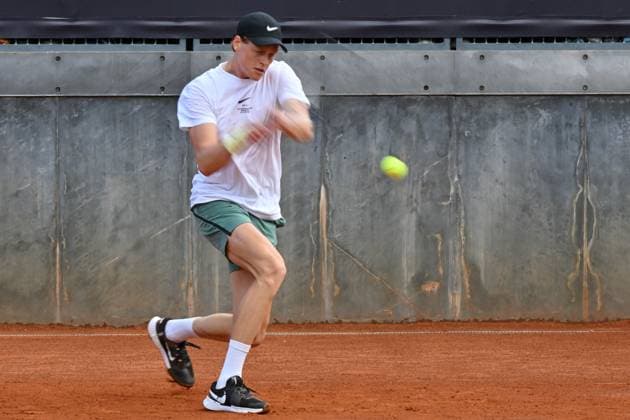 Foto IPP Roberto Ramaccia Roma 7 5 2025 Tennis Internazionali Bnl d’Italia 2025 Nella foto Jannik Sinner (ITA) durante allenamento Italy Photo Press - World Copyright Roma italy Italia ITALY  Copyright: xR4924_italyphotopressx