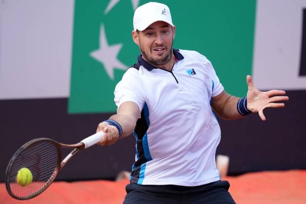 Dusan Lajovic (SRB) during the 2th round against Yoshihito Nishioka (JPN) of the WTA, Tennis Damen Master 1000 Internazionali BNL d™Italia tournament at Foro Italico on May 07, 2025 (Alfredo Falcone LaPresse)  Copyright: xAlfredoxFalcone LaPressex