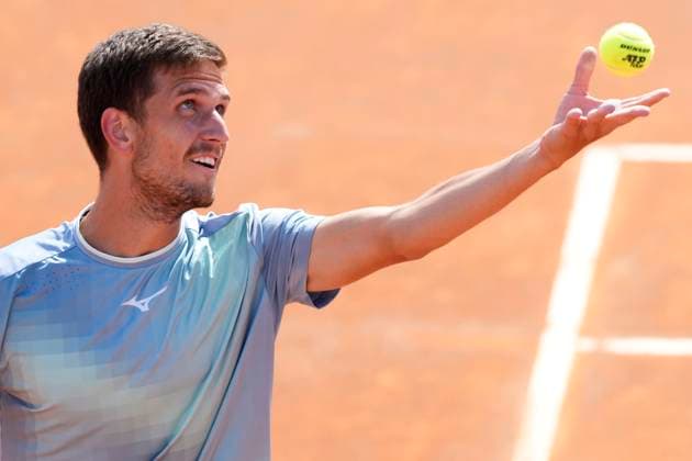Vit Kopriva of Czech Republic during the match against Quentin Halys of France at the Internazionali BNL d Italia 2025 tennis tournament at Foro Italico in Rome, Italy on May 7, 2024. Vit Kopriva won 6-4, 6-3. AntoniettaxBaldassarre