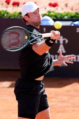 Quentin Halys of France during the match against Vit Kopriva of Czech Republic at the Internazionali BNL d Italia 2025 tennis tournament at Foro Italico in Rome, Italy on May 7, 2024. Vit Kopriva won 6-4, 6-3. AntoniettaxBaldassarre