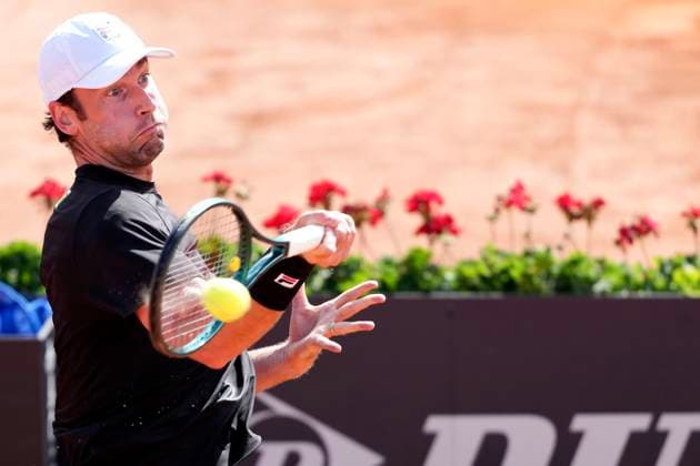 Quentin Halys of France during the match against Vit Kopriva of Czech Republic at the Internazionali BNL d Italia 2025 tennis tournament at Foro Italico in Rome, Italy on May 7, 2024. Vit Kopriva won 6-4, 6-3. AntoniettaxBaldassarre