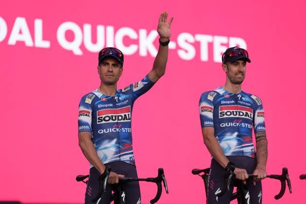 LANDA MEANA Mikel SOUDAL QUICK-STEP during the teams presentation ahead of the Giro d™Italia cycling race in Tirana. The race starts on Friday, May 9, with the first stage over 160 km, from Durazzo (Durres) to Tirana (Tirane), Albania- Wednesday, May 7, 2025. - cycling.  Copyright: xMassimoxPaolone LaPressex