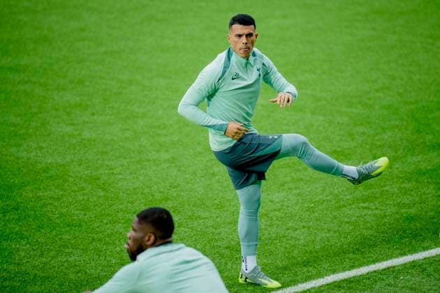 Training for the European League semi-final Bodo 20250507 Pedro Porro at Tottenhams training session on the day of the European League semi-final against Bodo Glimt at Aspmyra Stadium Photo Stian Lysberg Solum NTB Bodo Norge EDITORIAL USE ONLY RESTRICTED USE FOR BETTING COMPANIES  Copyright: xx