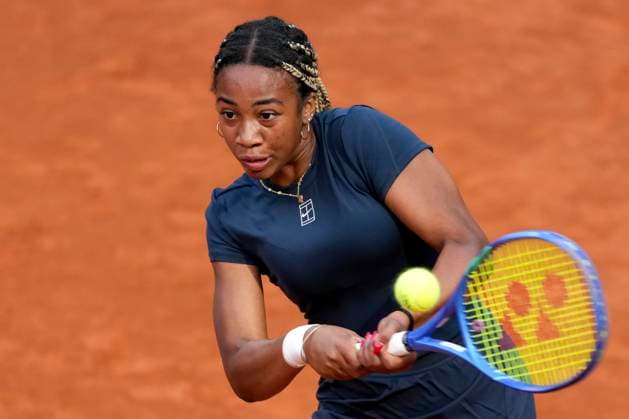 Tyra Caterina Grant of Italy during the match against Antonia Ruzic of Croatia at the Internazionali BNL d Italia 2025 tennis tournament at Foro Italico in Rome, Italy on May 7, 2025. AntoniettaxBaldassarre