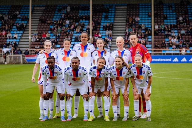 Players of Olympique Lyonnais during the D1 Arkema game between Olympique Lyonnais and Le Havre Athletic Club at Stade Pierre Rajon in Bourgoin-Jallieu, France. (Pauline FIGUET SPP) Copyright: xPaulinexFIGUETx xSPPx spp-en-PaFiSp-PF_OLHAC3126