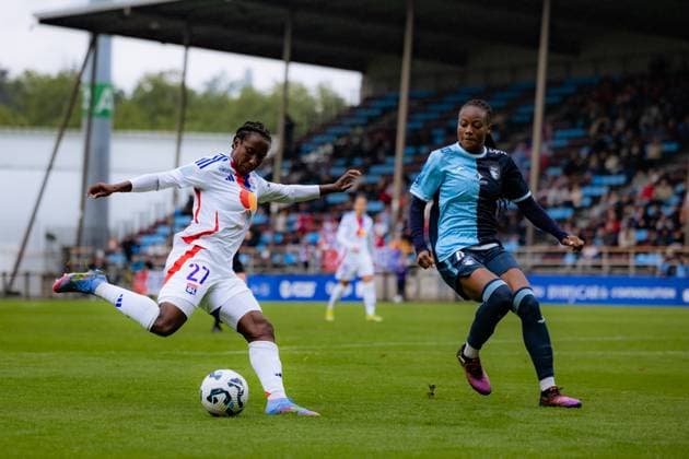 Vicky Becho (27 Olympique Lyonnais) in action during the D1 Arkema game between Olympique Lyonnais and Le Havre Athletic Club at Stade Pierre Rajon in Bourgoin-Jallieu, France. (Pauline FIGUET SPP) Copyright: xPaulinexFIGUETx xSPPx spp-en-PaFiSp-PF_OLHAC3146