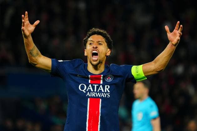 Marquinhos of PSG celebrates as the game draws to an end Paris Saint-Germain v Arsenal, UEFA Champions League, Semi Final, Second Leg, Football, Parc des Princes, Paris, France - 07 May 2025 EDITORIAL USE ONLY No use with unauthorised audio, video, data, fixture lists, club league logos or live services. Online in-match use limited to 120 images, no video emulation. No use in betting, games or single club league player publications. Copyright: xJavierxGarcia Shutterstockx 15288068dt