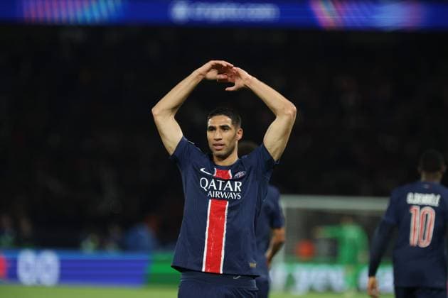 PSG - ARSENAL PHOTOPQR LE PARISIEN Le Parisien Arnaud Journois ; PARIS ; 07 05 2025 ; Football, Ligue des Champions Uefa, demi finale retour. Paris, Parc des Princes le 7 mai 2025. Paris SG - Arsenal FC Photo Le Parisien Arnaud Journois But Penalty Achraf Hakimi PARIS France  Copyright: xPHOTOPQR LExPARISIEN MAXPPPxLexParisienx xArnaudxJournoisx 20250507LPA1075 20250507LPA1075