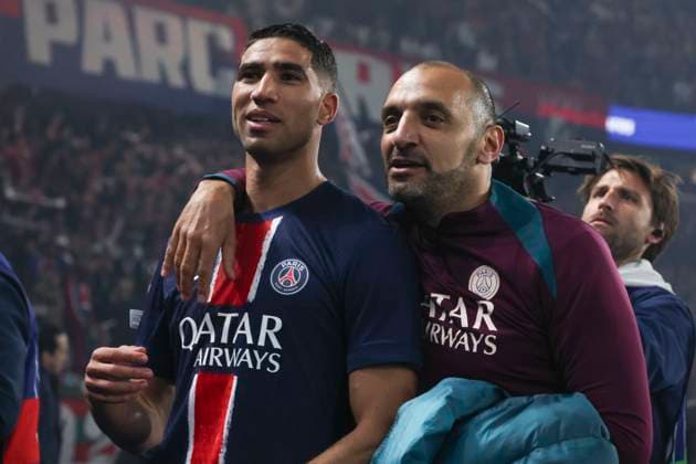 FOOTBALL : Paris Saint Germain Vs Arsenal - Ligue des Champions - 07 05 2025 Joie Paris Saint Germain - Achraf Hakimi (PSG) ParisFrance  Copyright: xMichtofx
