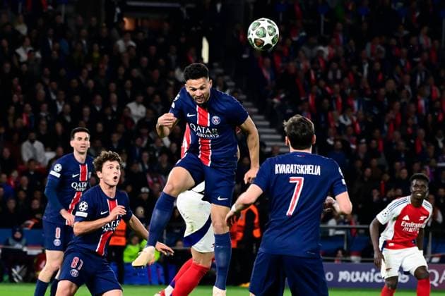 FOOTBALL : PSG vs Arsenal - Ligue des Champions - 07 05 2025 Goncalo Ramos ( 9 - PSG ) during the UEFA Champions League match between Paris Saint Germain and Arsenal FC at Parc Des Princes on May 07 , 2025 in Paris, France. ( Photo by Dante Badano PsnewZ ) - ParisFrance  Copyright: xx