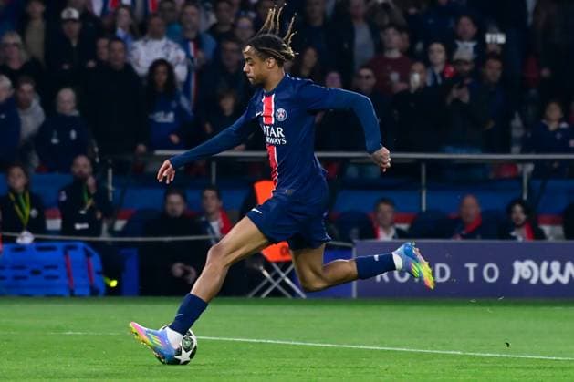 FOOTBALL : PSG vs Arsenal - Ligue des Champions - 07 05 2025 Bradley Barcola ( 29 - PSG ) during the UEFA Champions League match between Paris Saint Germain and Arsenal FC at Parc Des Princes on May 07 , 2025 in Paris, France. ( Photo by Dante Badano PsnewZ ) - ParisFrance  Copyright: xx