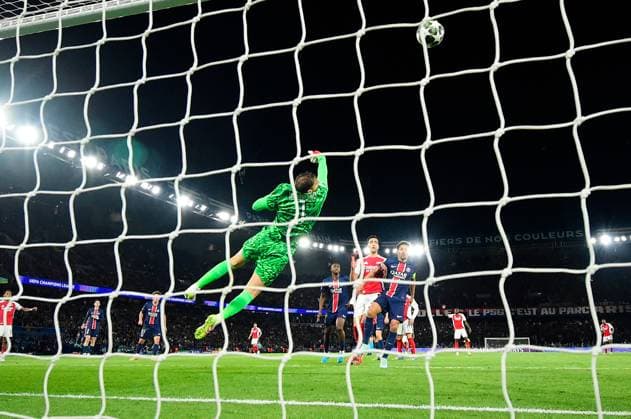 FOOTBALL : PSG vs Arsenal - Ligue des Champions - 07 05 2025 Photo taken with a remote camera - Gianluigi Donnarumma ( 1 - PSG ) during the UEFA Champions League match between Paris Saint Germain and Arsenal FC at Parc Des Princes on May 07 , 2025 in Paris, France. ( Photo by Dante Badano PsnewZ ) - ParisFrance  Copyright: xx