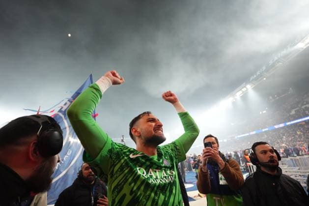 Gianluigi Donnarumma of PSG celebrates after the match Paris Saint-Germain v Arsenal, UEFA Champions League, Semi Final, Second Leg, Football, Parc des Princes, Paris, France - 07 May 2025 EDITORIAL USE ONLY No use with unauthorised audio, video, data, fixture lists, club league logos or live services. Online in-match use limited to 120 images, no video emulation. No use in betting, games or single club league player publications. Copyright: xDavexWinter Shutterstockx 15288067ml