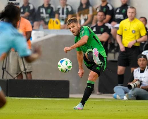 May 7, 2025, Austin, Texas, USA: Austin FC forward DIEGO RUBIO (21) passes the ball. during a US Open Cup match between Austin FC and El Paso Locomotive on May 7, 2025, in Austin, Texas. Austin USA - ZUMAc201 20250507_zap_c201_004 Copyright: xScottxColemanx