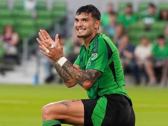 May 7, 2025, Austin, Texas, USA: Austin FC forward BRANDON VAZQUEZ (9) reacts after a missed scoring opportunity during a US Open Cup match between Austin FC and El Paso Locomotive on May 7, 2025, in Austin, Texas. Austin USA - ZUMAc201 20250507_zap_c201_041 Copyright: xScottxColemanx