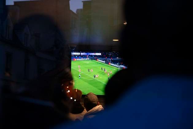 Paris Celebrates: PSG Reaches Champions League Final In a packed local bar, Paris Saint-Germain supporters watch with tense anticipation as their team faces Arsenal in the UEFA Champions League semi-final. Cheers erupt as PSG secures a 2-1 victory at the Parc des Princes, sealing their place in the final after a 1-0 win in the first leg. Paris France  Copyright: xStefanoxLorussox originalFilename:lorusso-notitle250507_npM2G.jpg