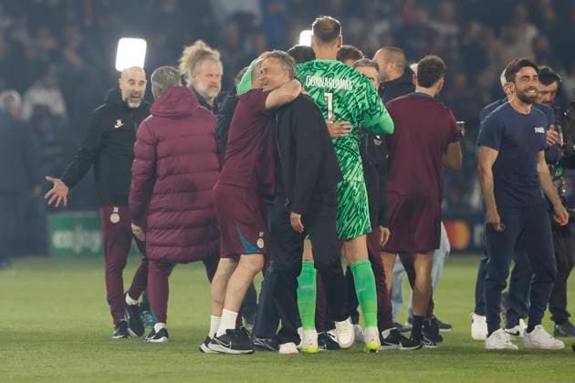 May 7, 2025, Paris, Paris, France: Luis ENRIQUE Head Coach of Paris Saint Germain celebrate victory during the UEFA Champions League semi-final 2nd leg between Paris Saint Germain and Arsenal at the Parc des Princes Stadium - Paris - France Paris France - ZUMAb253 20250507_zsp_b253_054 Copyright: xLoicxBaratouxx