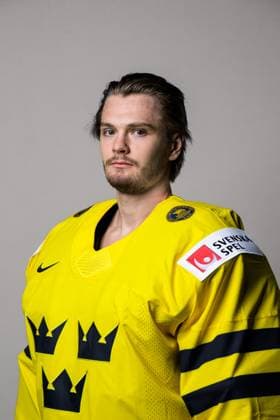 250508 Goaltender Arvid Söderblom of Sweden poses for a portrait ahead of the 2025 IIHF Ice Hockey World Championship on May 8, 2025 in Stockholm Editors note Background has been retouched Photo Joel Marklund BILDBYRAN kod JM JM0670 bbeng ishockey ice hockey ishockey vm 2025 vm 2025 iihf world championship porträtt sverige sweden  Copyright: JOELxMARKLUND BB250508JM034