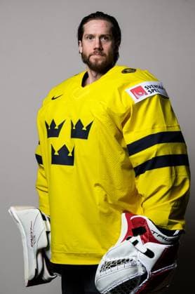 250508 Goaltender Jacob Markström of Sweden poses for a portrait ahead of the 2025 IIHF Ice Hockey World Championship on May 8, 2025 in Stockholm Editors note Background has been retouched Photo Joel Marklund BILDBYRAN kod JM JM0670 bbeng ishockey ice hockey ishockey vm 2025 vm 2025 iihf world championship porträtt sverige sweden  Copyright: JOELxMARKLUND BB250508JM038