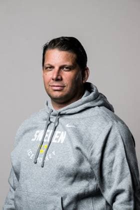 250508 General manager Josef Boumedienne of Sweden poses for a portrait ahead of the 2025 IIHF Ice Hockey World Championship on May 8, 2025 in Stockholm Editors note Background has been retouched Photo Joel Marklund BILDBYRAN kod JM JM0670 bbeng ishockey ice hockey ishockey vm 2025 vm 2025 iihf world championship porträtt sverige sweden  Copyright: JOELxMARKLUND BB250508JM059