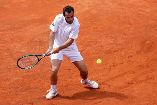 Hugo Gaston of France during the match against Nicolas Jarry of Chile at the Internazionali BNL d Italia 2025 tennis tournament at Foro Italico in Rome, Italy on 5 8, 2025. AntoniettaxBaldassarre
