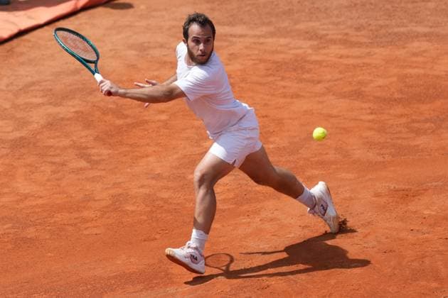 Hugo Gaston of France during the match against Nicolas Jarry of Chile at the Internazionali BNL d Italia 2025 tennis tournament at Foro Italico in Rome, Italy on 5 8, 2025. AntoniettaxBaldassarre